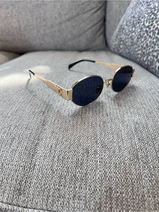 Celine Accessories - Celine Metal Triomphe 01 Gold Frame Oval Sunglasses